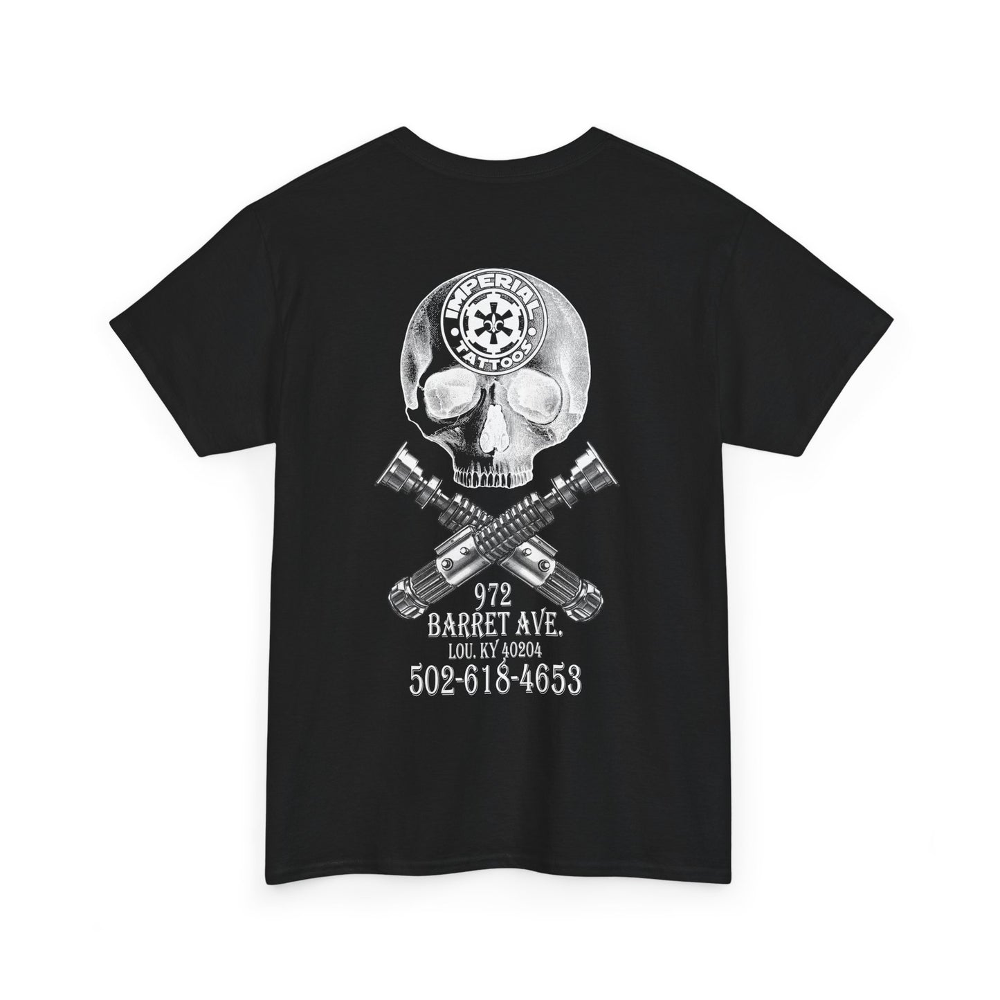 Cog front pocket, Skull & Sabers on back T-Shirt