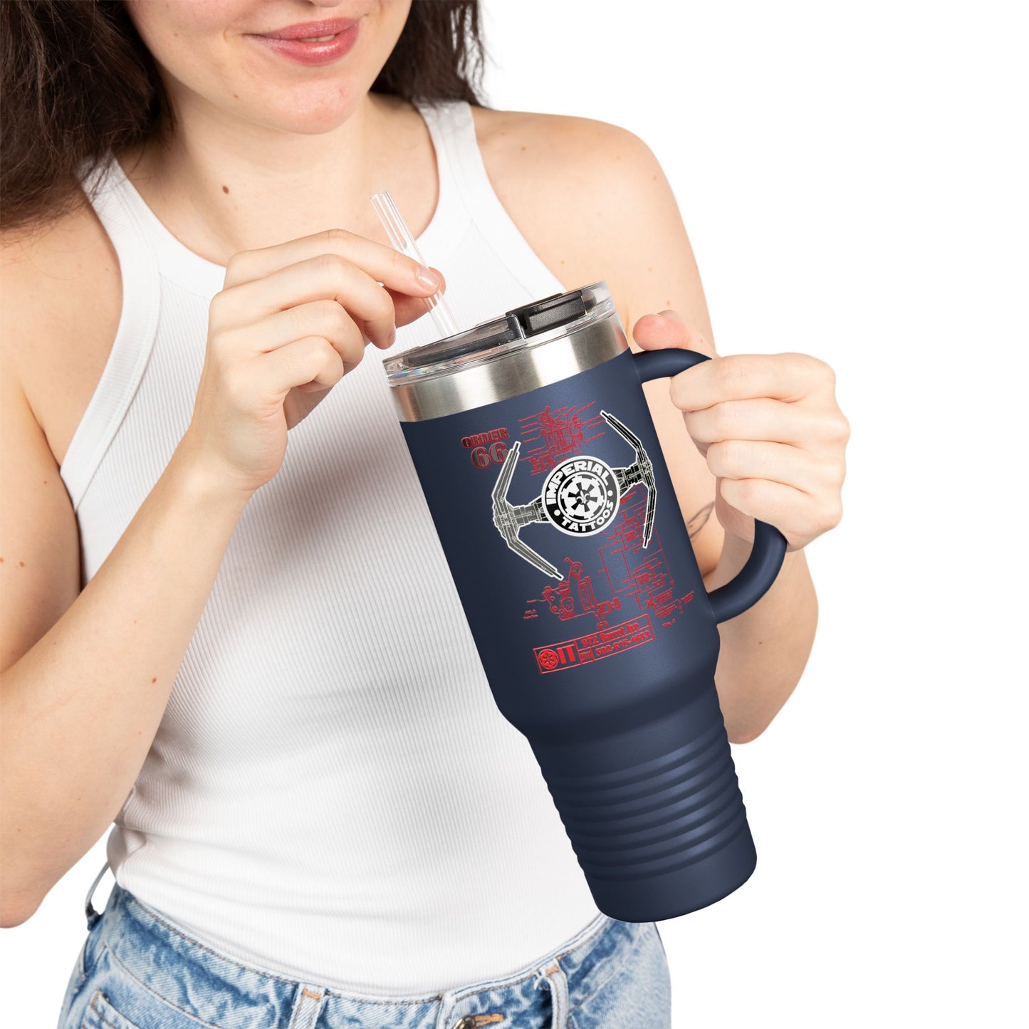Insulated Travel Mug | 40oz Order 66 Design red/white