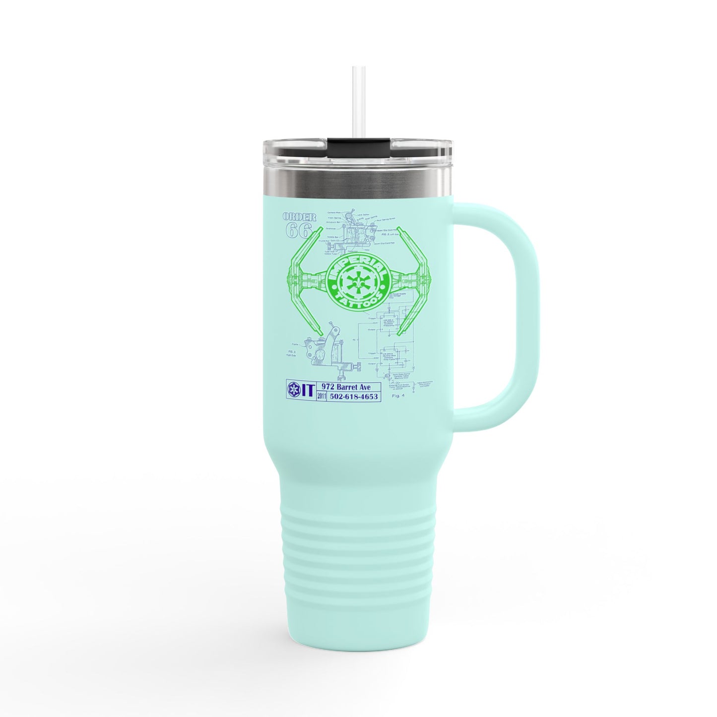 Insulated Travel Mug - 40oz Order 66 Design green/purple