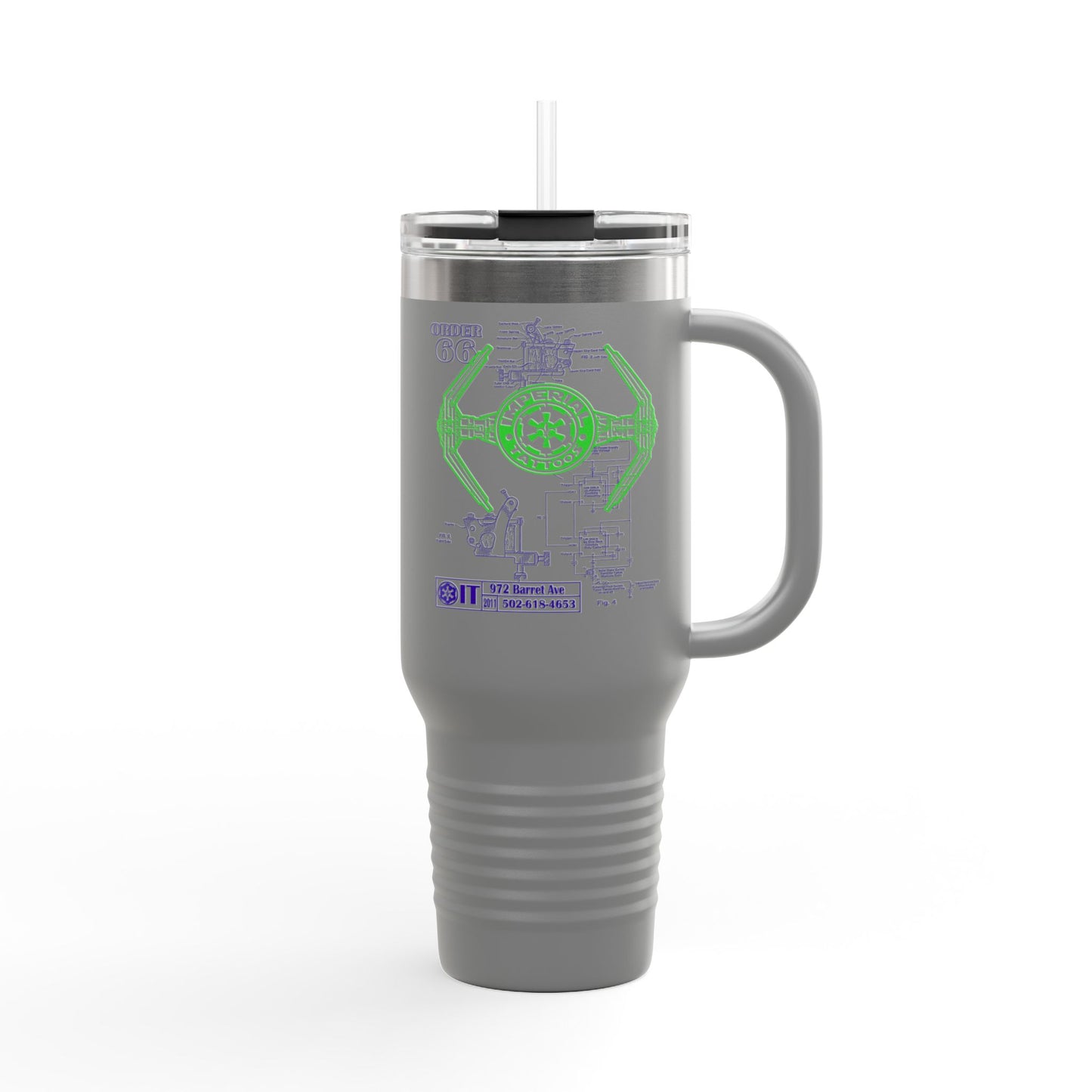 Insulated Travel Mug - 40oz Order 66 Design green/purple