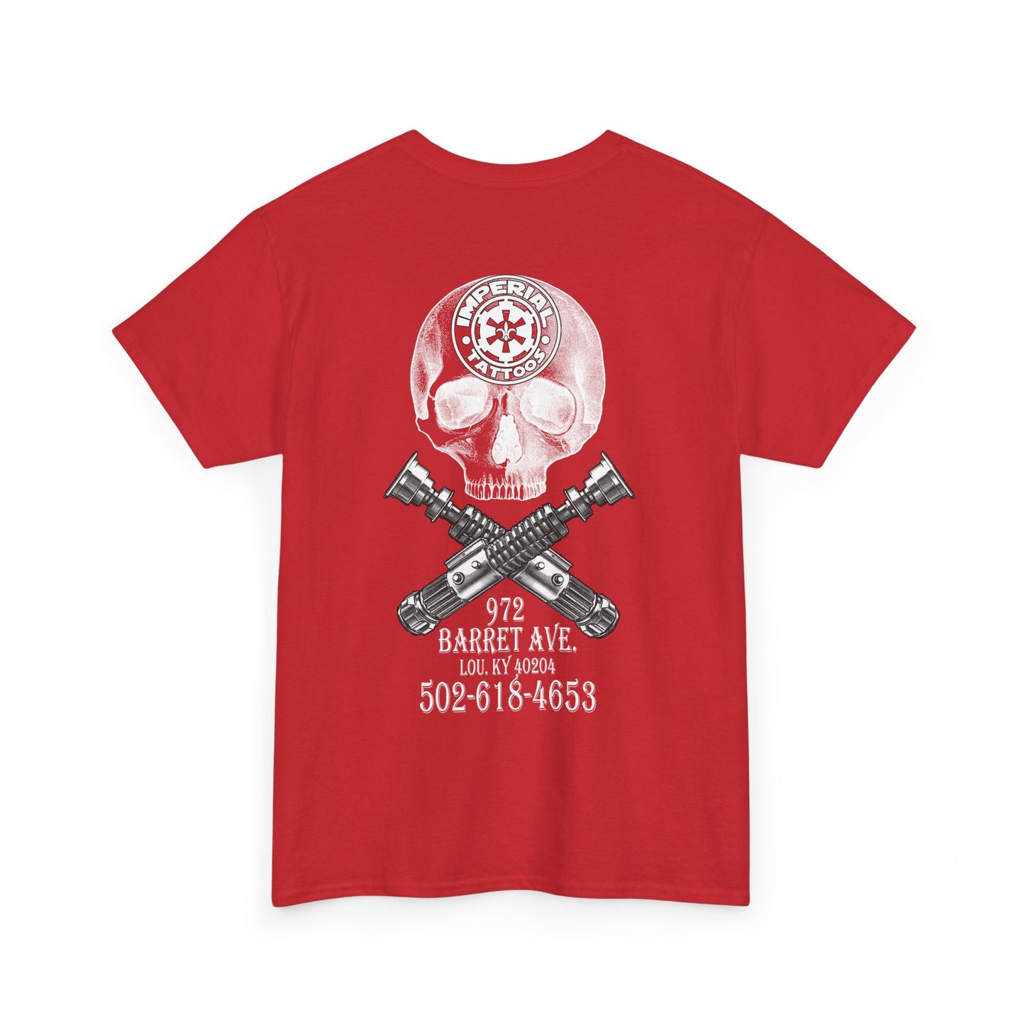 Cog front pocket, Skull & Sabers on back T-Shirt