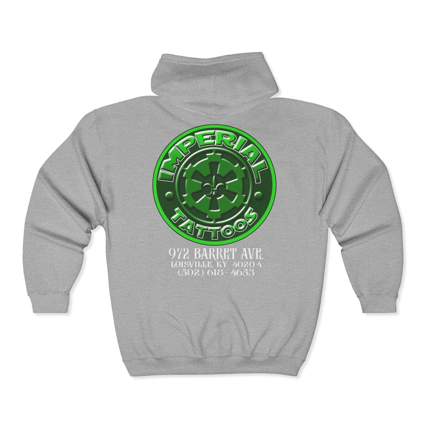 Imperial Tattoos Gothic Green/White Hoodie Full Zip