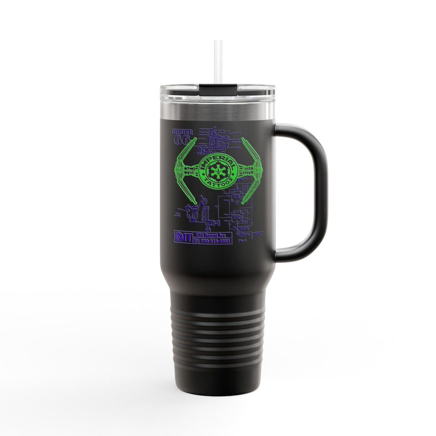 Insulated Travel Mug - 40oz Order 66 Design green/purple