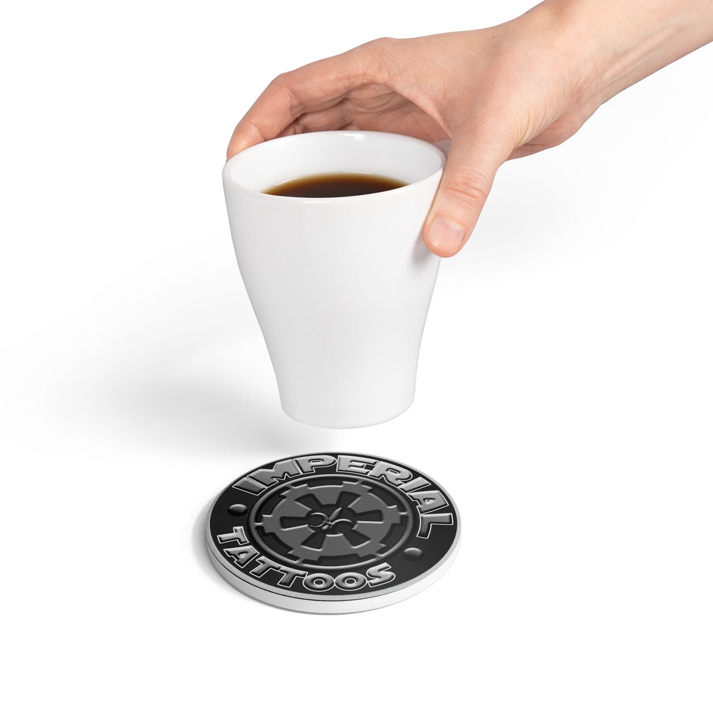 Imperial Tattoos Ceramic Coaster - Stylish Drinkware Accessory for Tattoo Enthusiasts