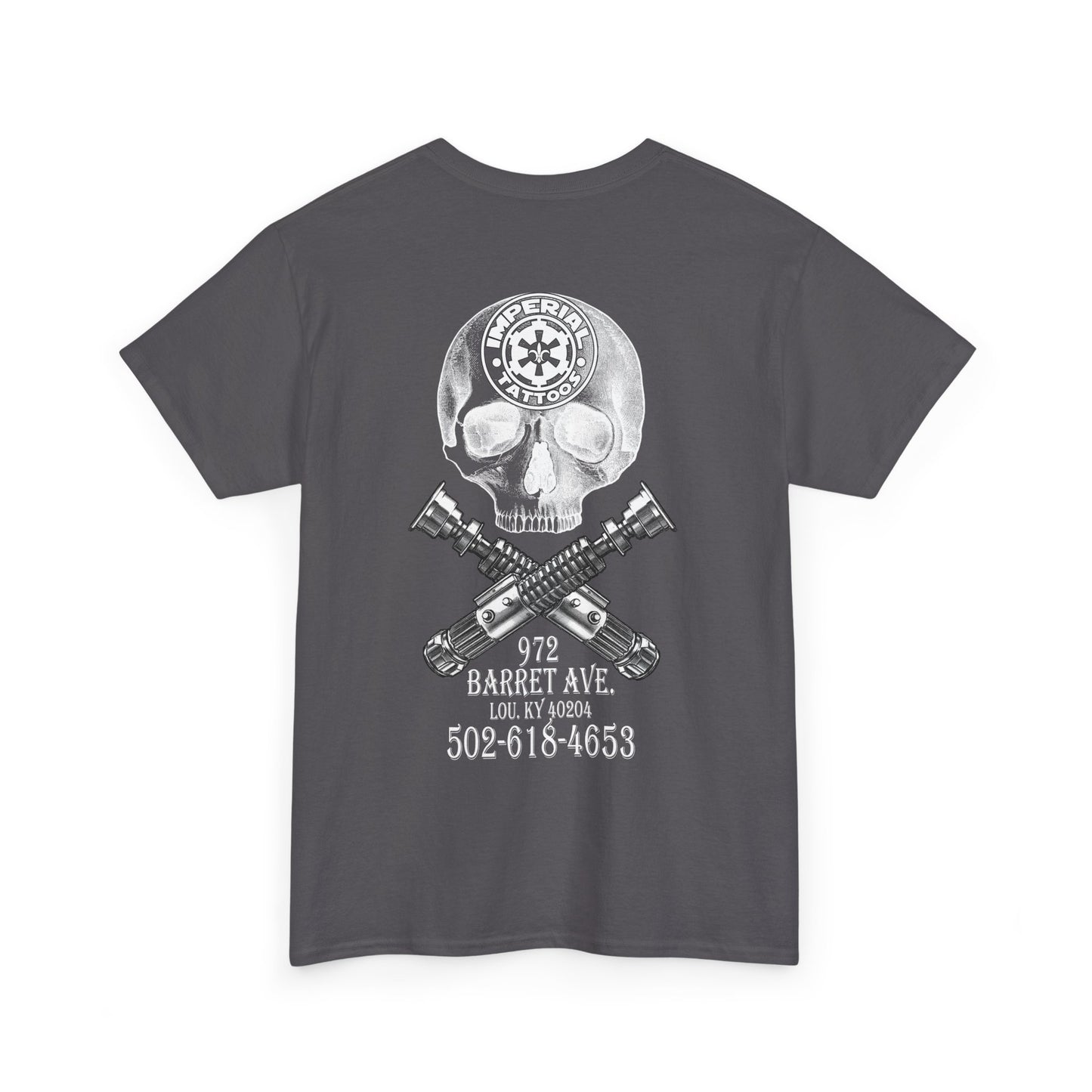 Cog front pocket, Skull & Sabers on back T-Shirt
