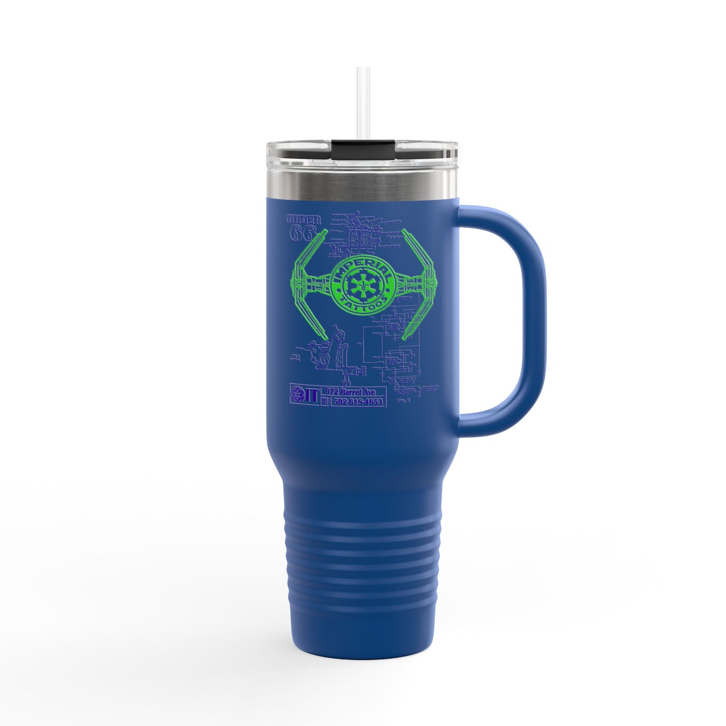 Insulated Travel Mug - 40oz Order 66 Design green/purple