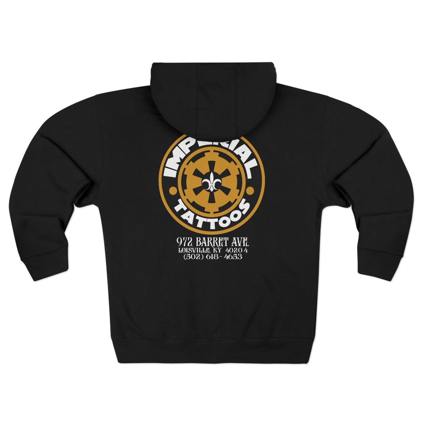 Hoodie | Gothic Yellow | Cog Yellow 2014 | Imperial Tattoos Unisex Zip Hoodie, Cool Streetwear, Casual Fashion, Perfect Gift for Tattoo Lovers, Comfortable Everyday Wear