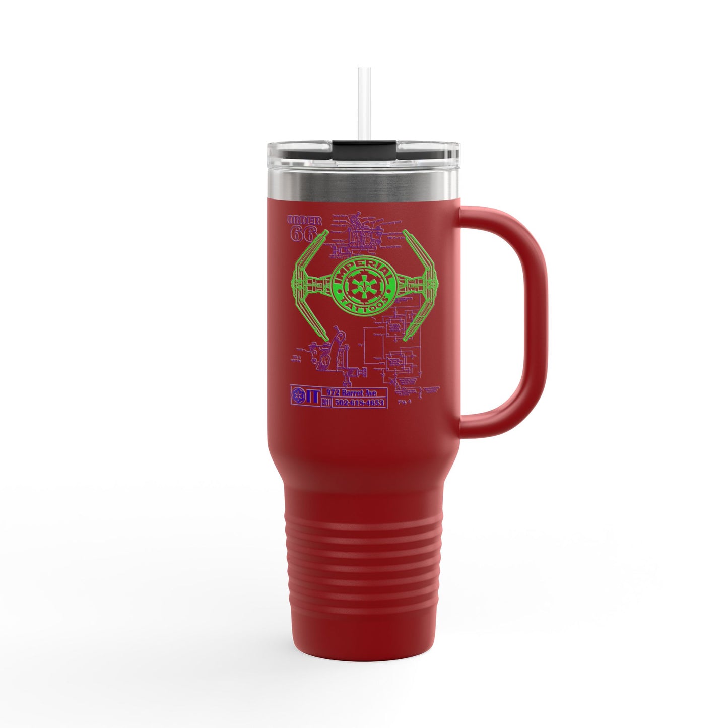 Insulated Travel Mug - 40oz Order 66 Design green/purple