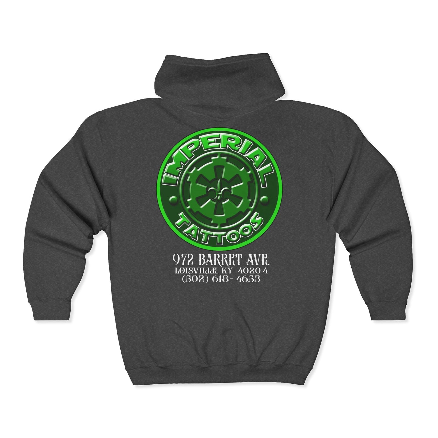 Imperial Tattoos Gothic Green/White Hoodie Full Zip