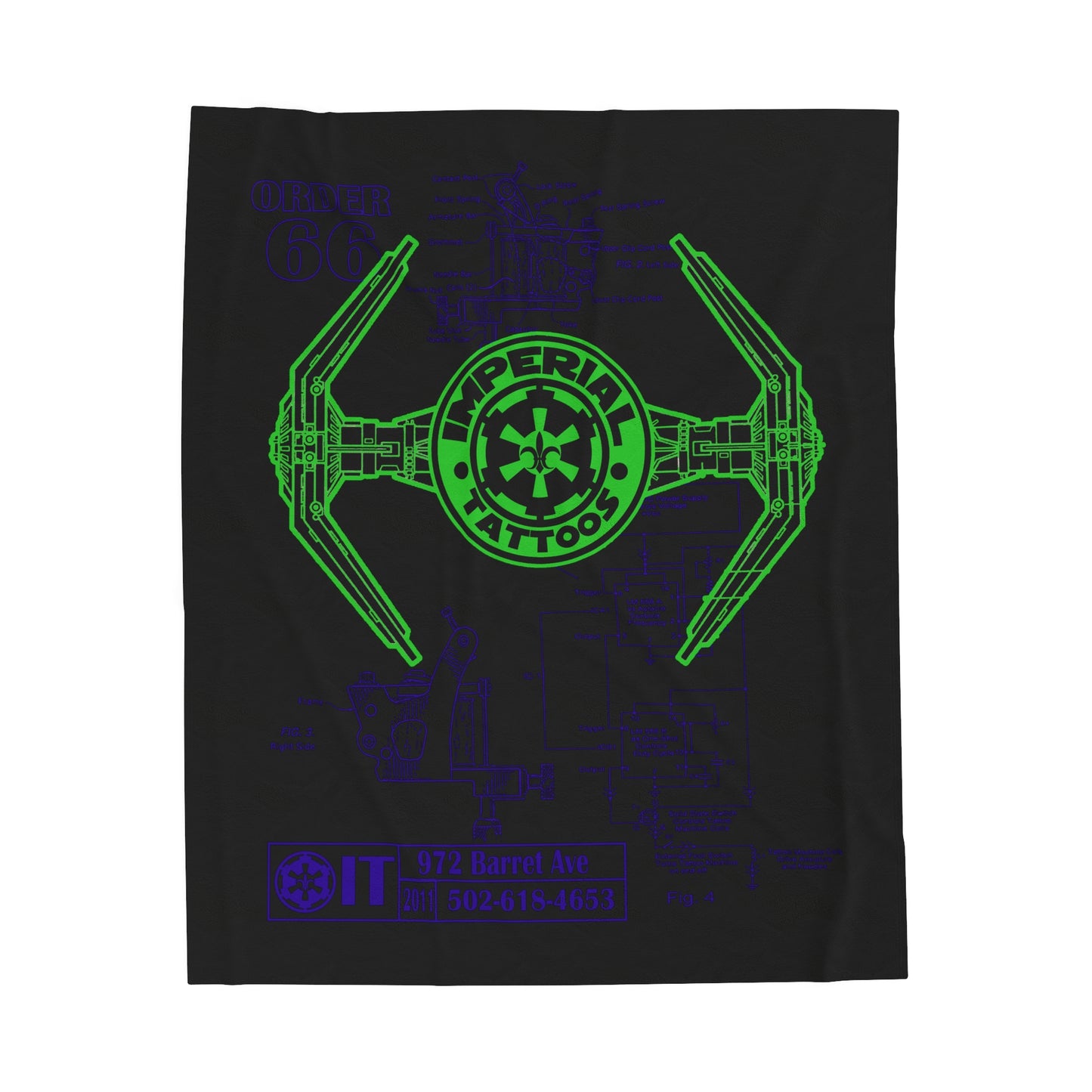 Imperial Tattoos Graphic Velveteen Plush Blanket - Cozy