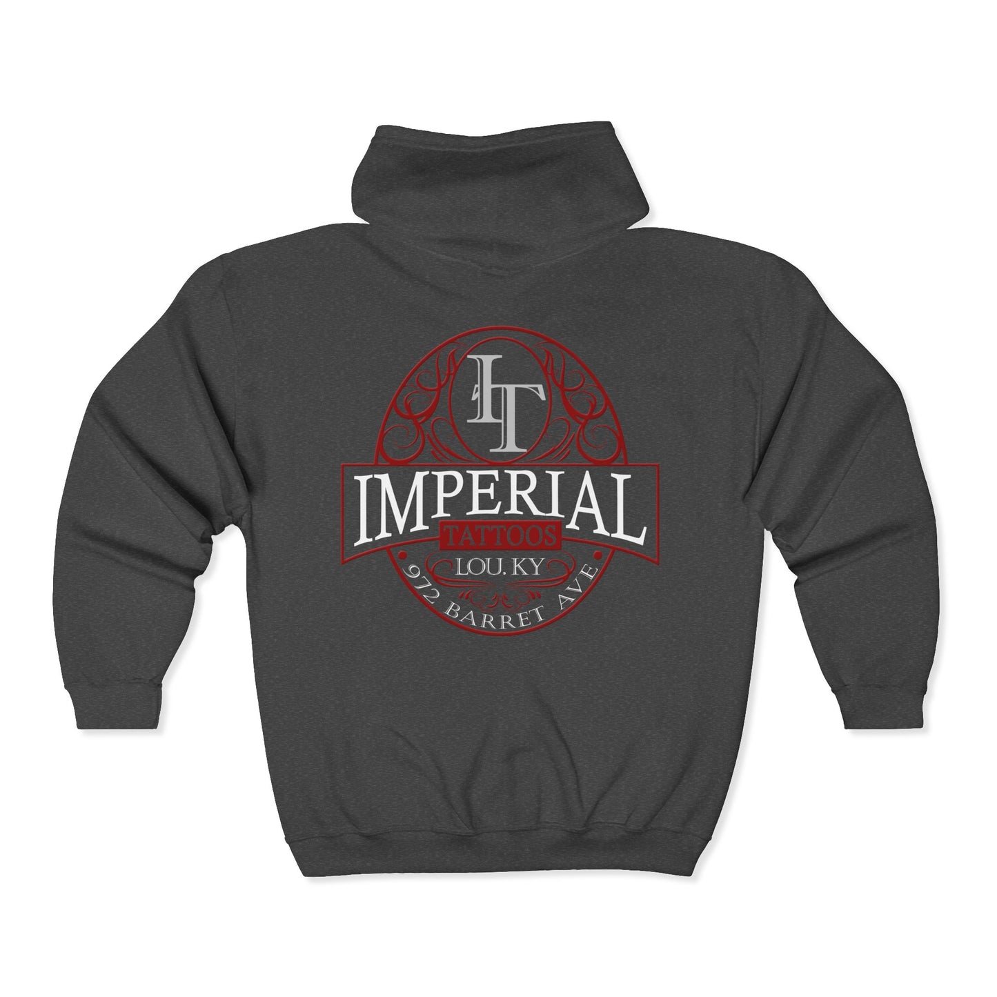 Imperial Tattoos Smokers RED Full Zip Hoodie