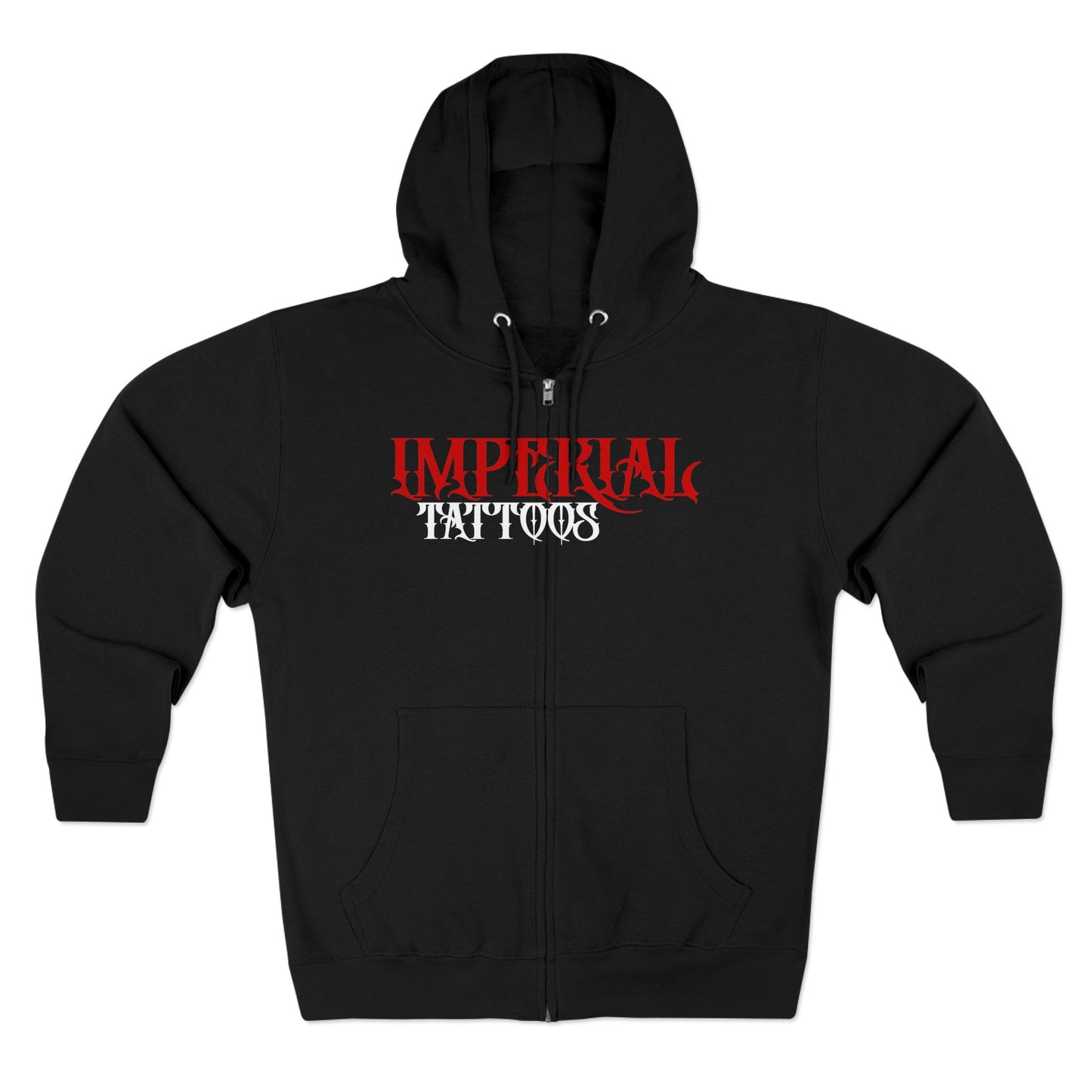 Hoodie | Gothic Red | Cog Red | Imperial Tattoos Unisex Zip Hoodie - Perfect for Ink Lovers, Tattoo Artists, Casual Wear, Gifts, Streetwear