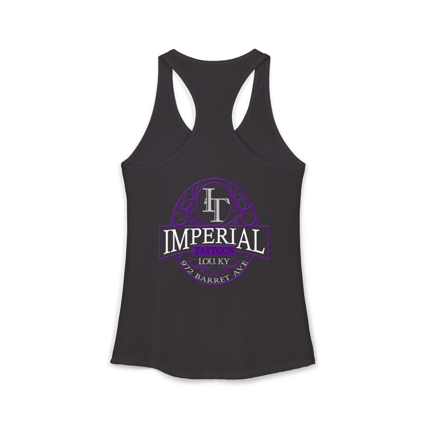 Women's Racerback Tank Imperial Tattoos Purple Smokers