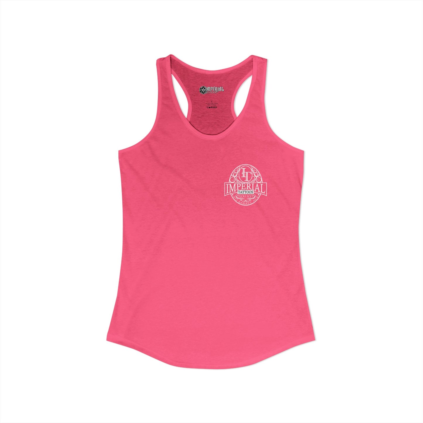 Women's Racerback Tank Imperial Tattoos WHITE Smokers