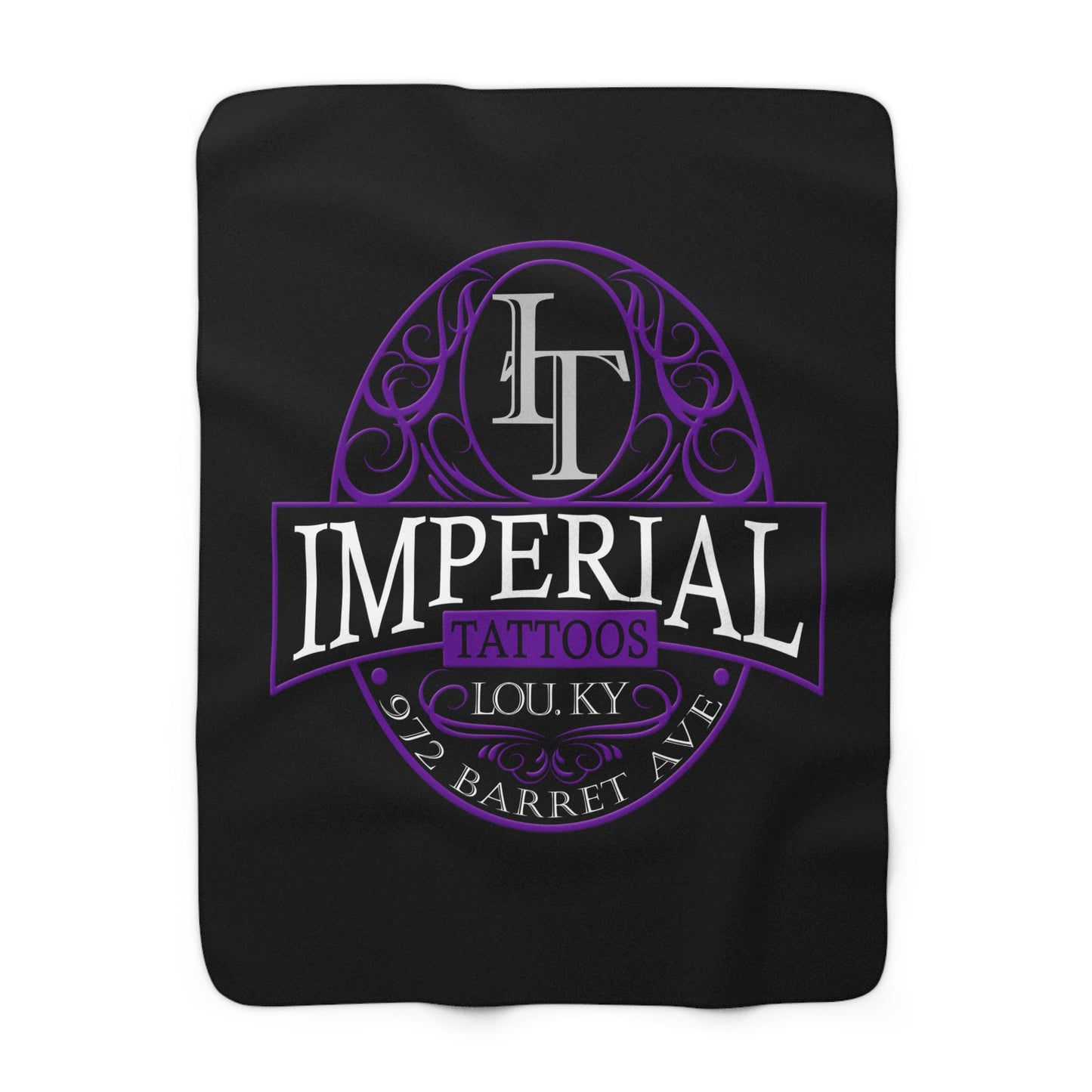Sherpa Blanket — Imperial Tattoos Smokers Purple Logo Fleece Throw