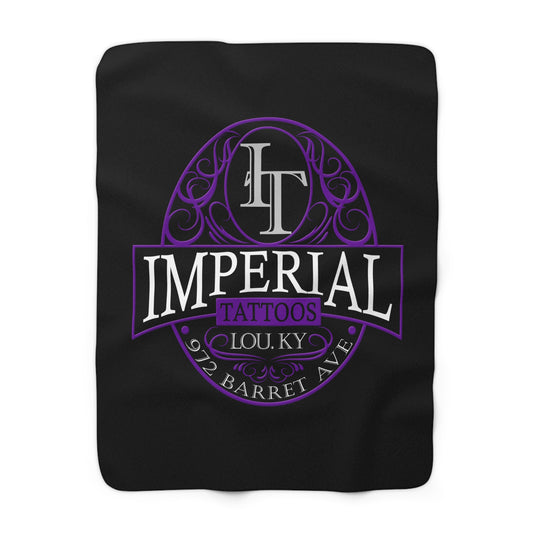 Sherpa Blanket — Imperial Tattoos Smokers Purple Logo Fleece Throw