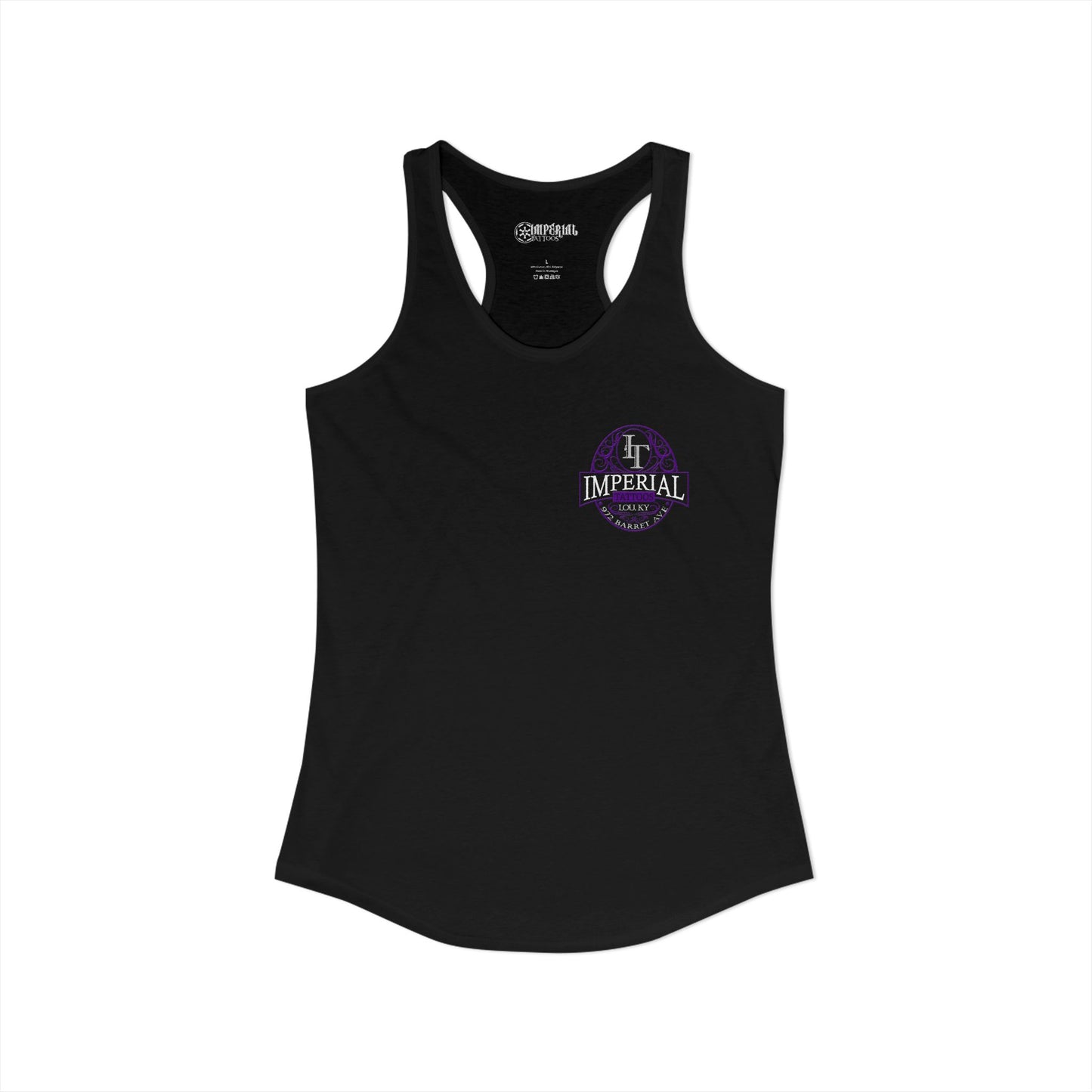 Women's Racerback Tank Imperial Tattoos Purple Smokers