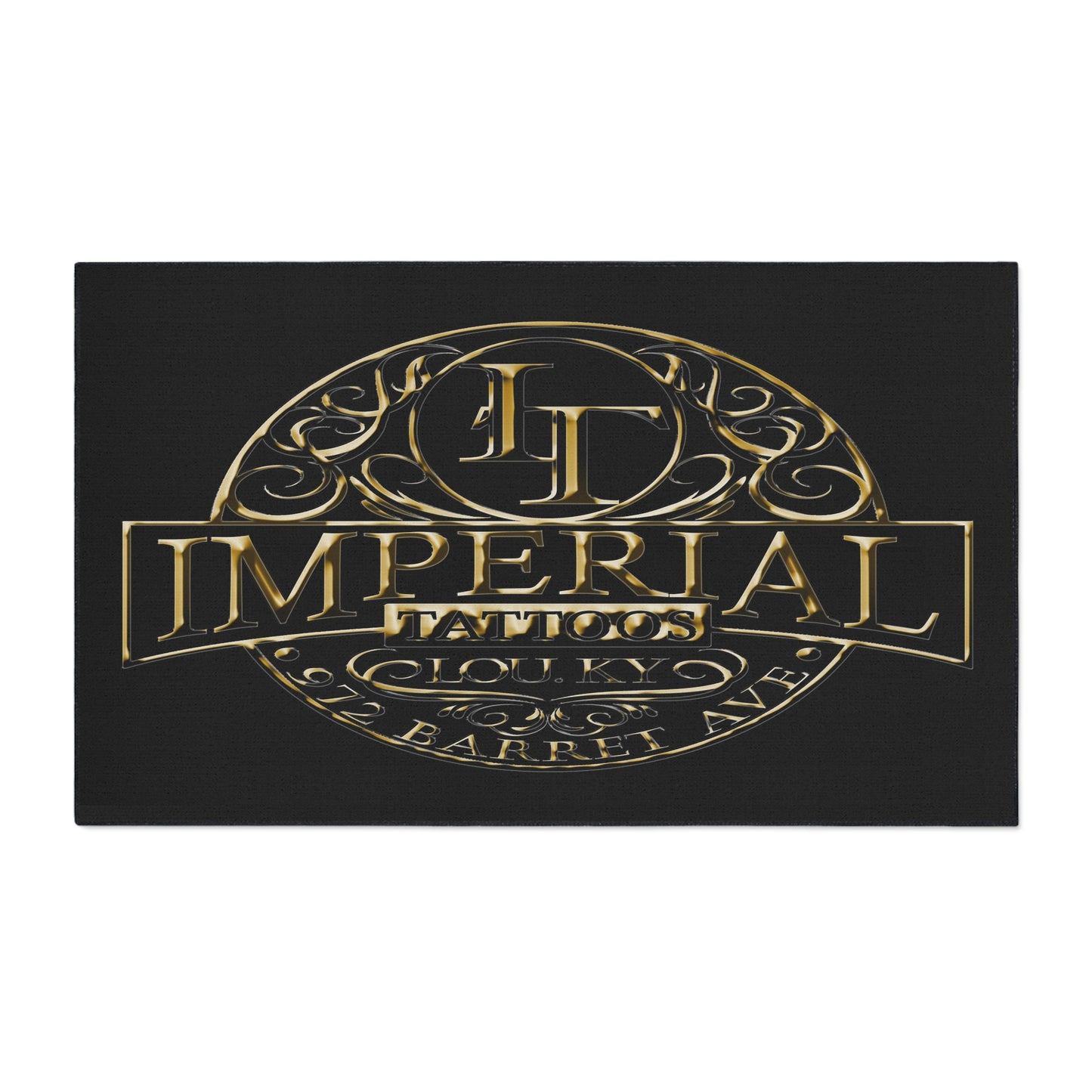 Heavy Duty Floor Mat — Imperial Gold Logo Entrance Rug for Tattoo Studios
