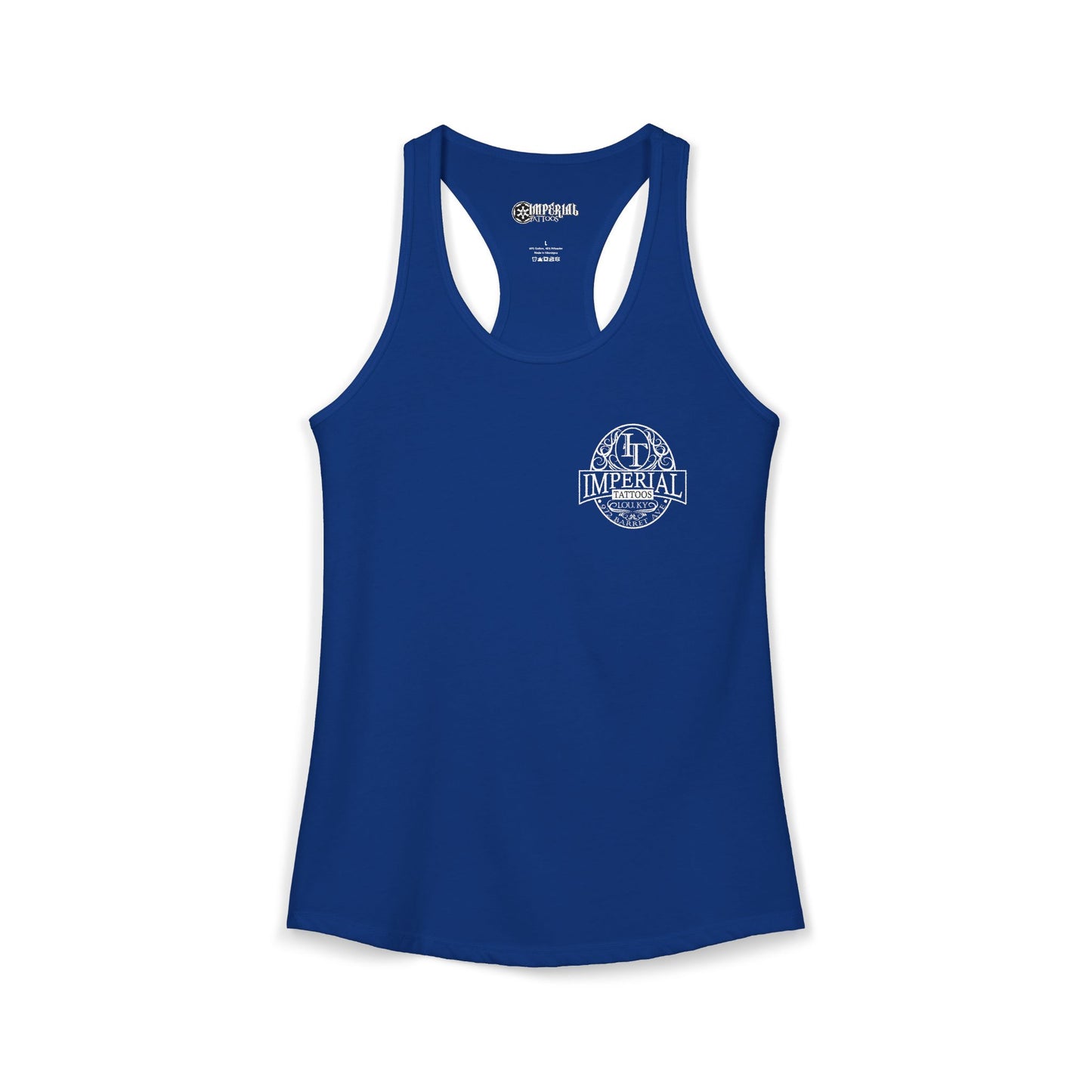 Women's Racerback Tank Imperial Tattoos WHITE Smokers