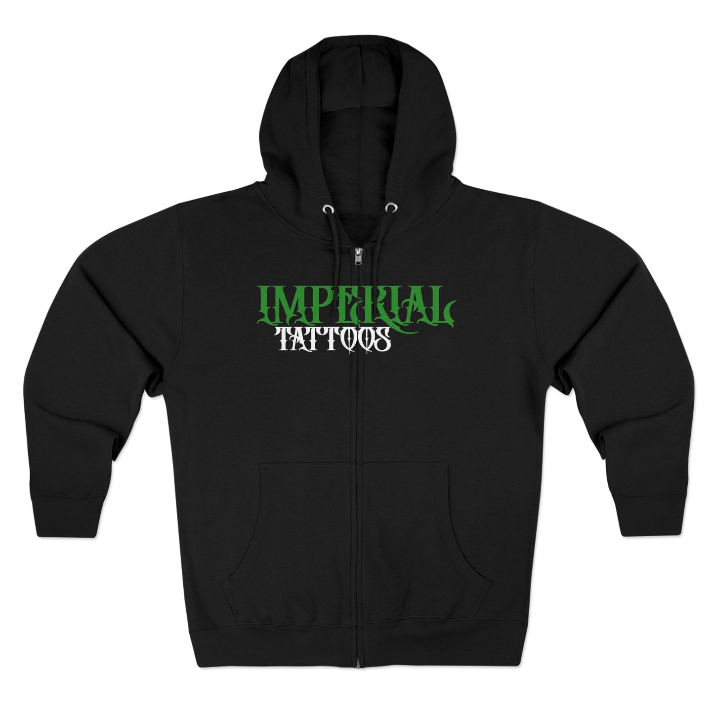 Hoodie | Gothic Green | Cog Green | Unisex Tattoo Print Zip Hoodie - Urban Style, Streetwear Comfort, Gift for Tattoo Lovers, Perfect for Casual Outings, Cool Layering Option