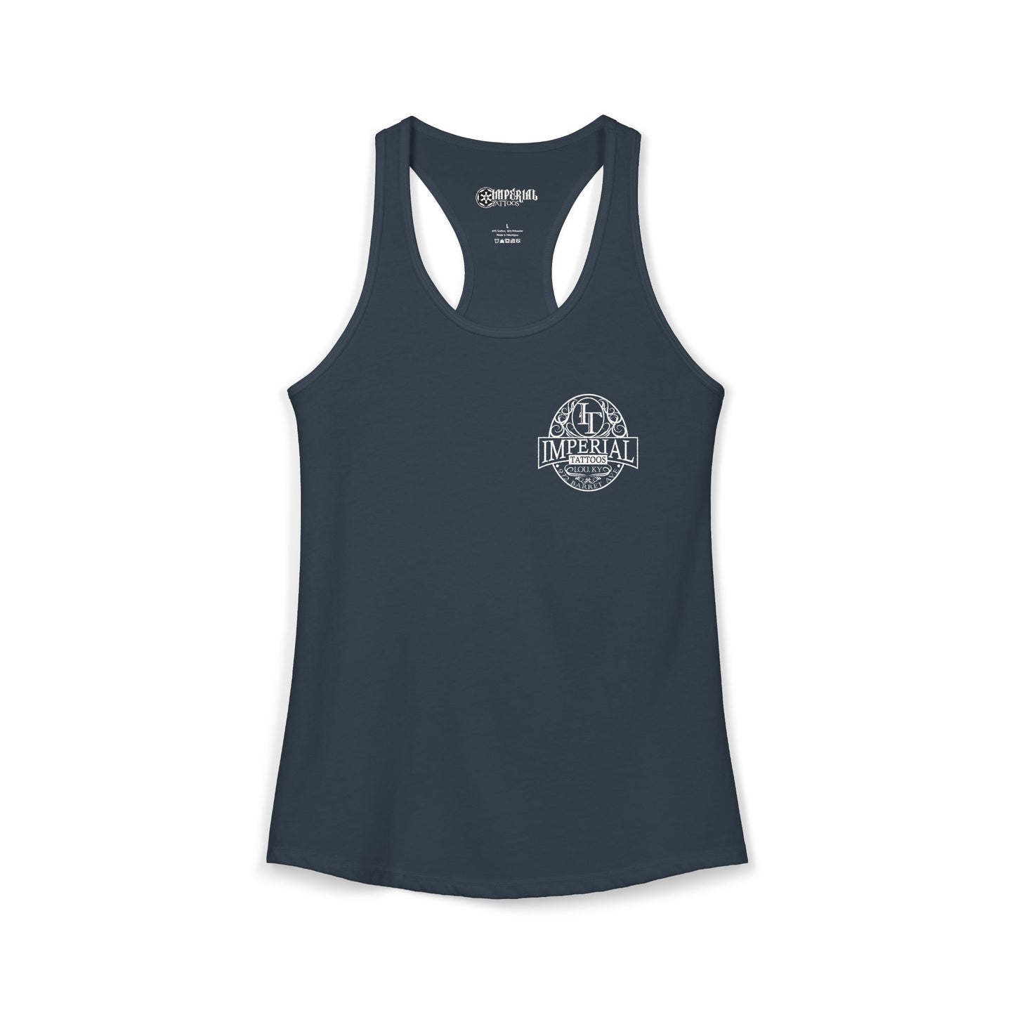 Women's Racerback Tank Imperial Tattoos WHITE Smokers