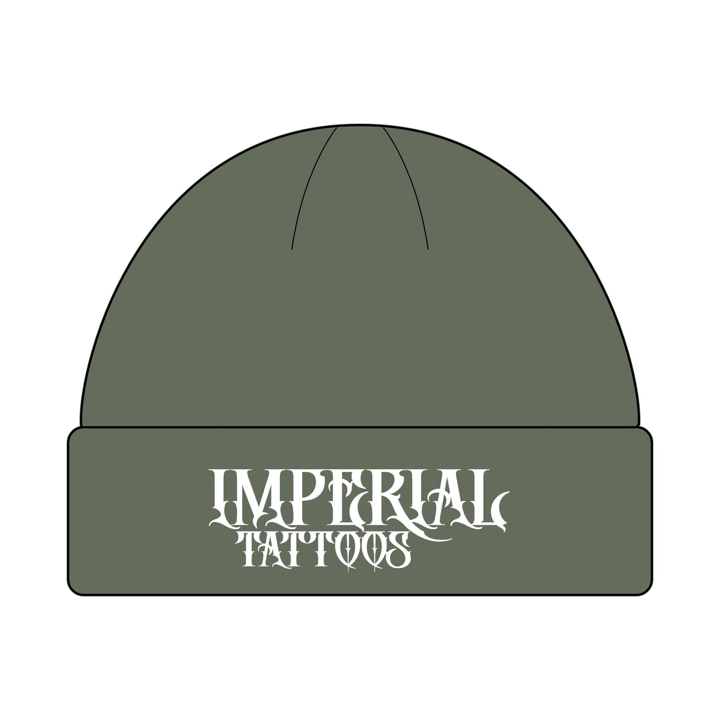 Cuff Beanie | Gothic White |  Cool Winter Hat, Streetwear Accessory, Perfect Gift for Tattoo Lovers, Unisex Beanie