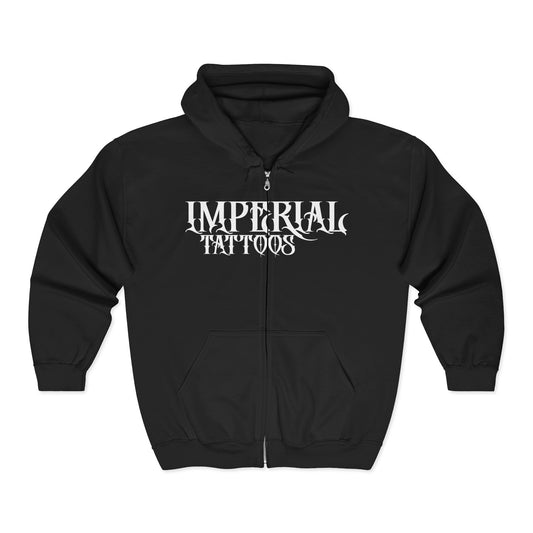 Imperial Tattoos Gothic White/Grey Full Zip Hoodie
