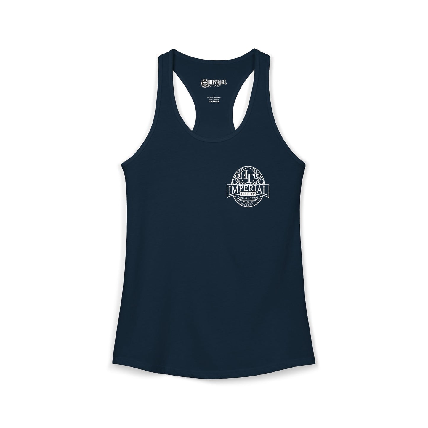 Women's Racerback Tank Imperial Tattoos WHITE Smokers