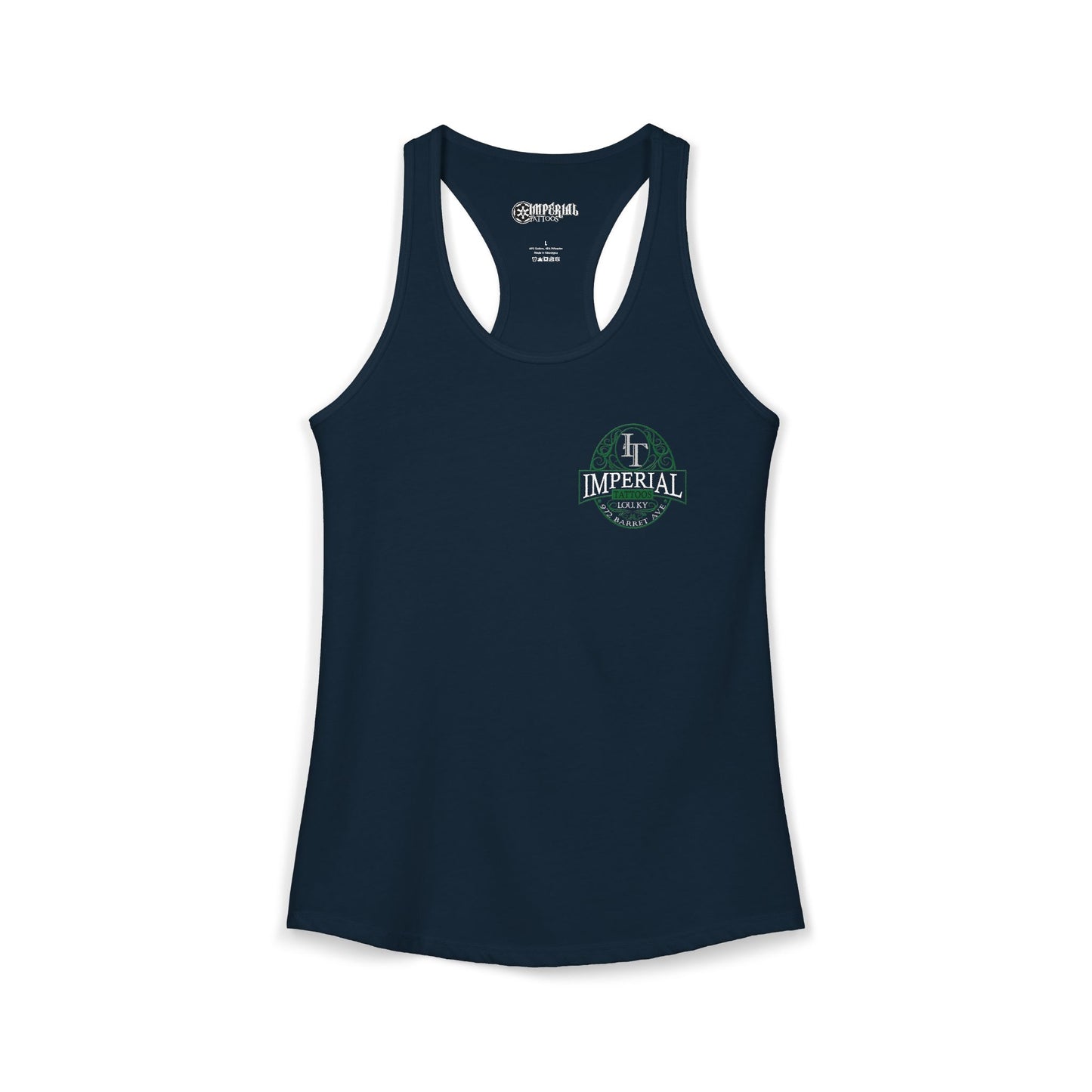 Women's Racerback Tank Imperial Tattoos GREEN Smokers