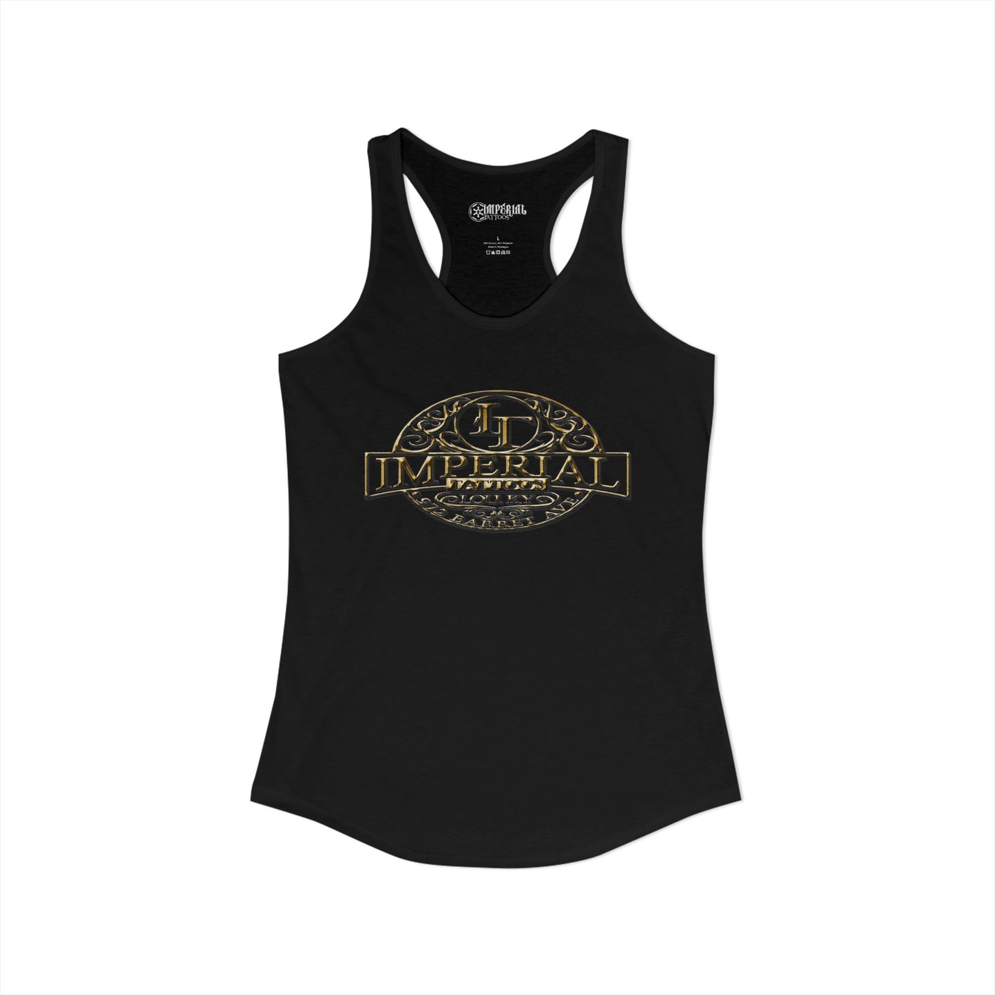 Women's Racerback Tank Imperial Tattoos GOLD Smokers
