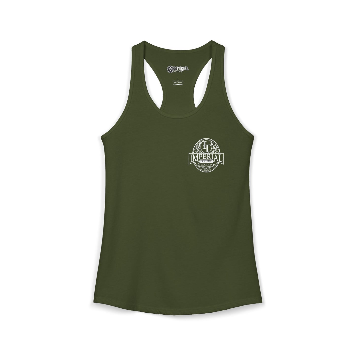 Women's Racerback Tank Imperial Tattoos WHITE Smokers