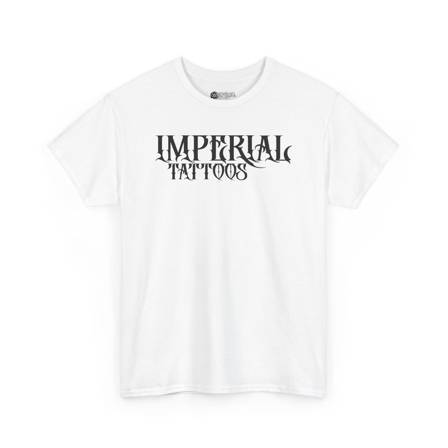 Gothic Black Font | Imperial Tattoos Unisex Heavy Cotton Tee, Cool Graphic Tee, Edgy Streetwear, Tattoo Lovers Shirt, Gift for Artists