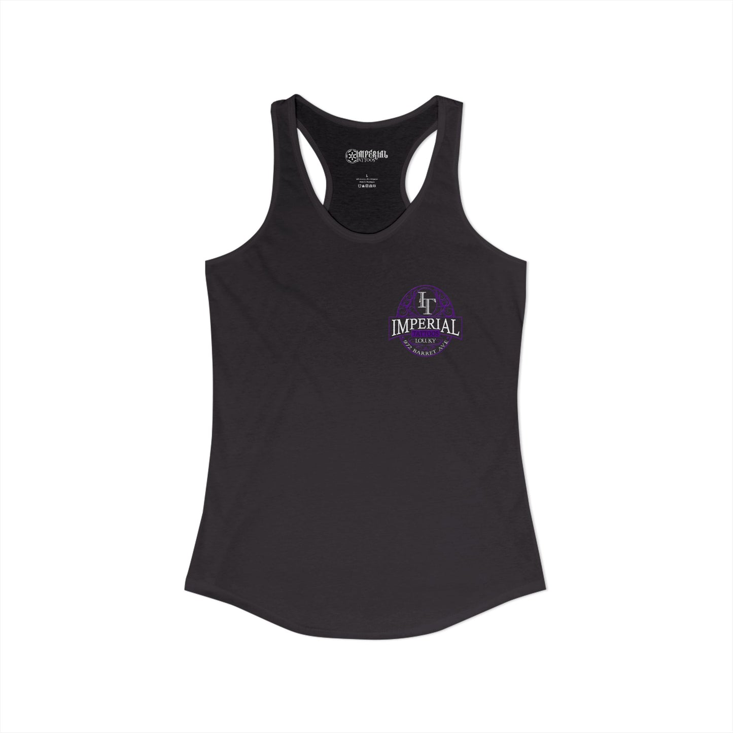 Women's Racerback Tank Imperial Tattoos Purple Smokers