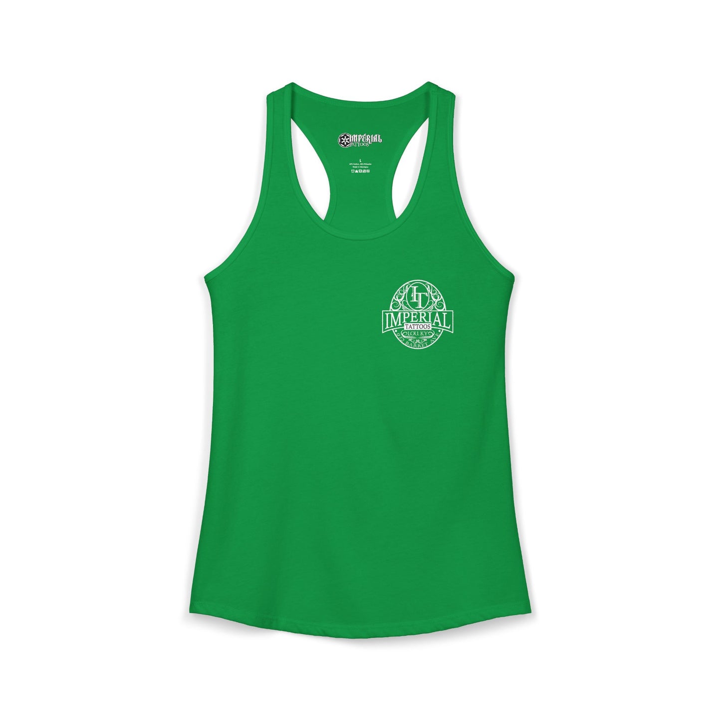 Women's Racerback Tank Imperial Tattoos WHITE Smokers