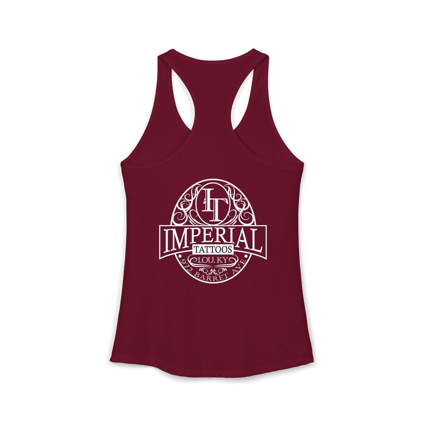 Women's Racerback Tank Imperial Tattoos WHITE Smokers