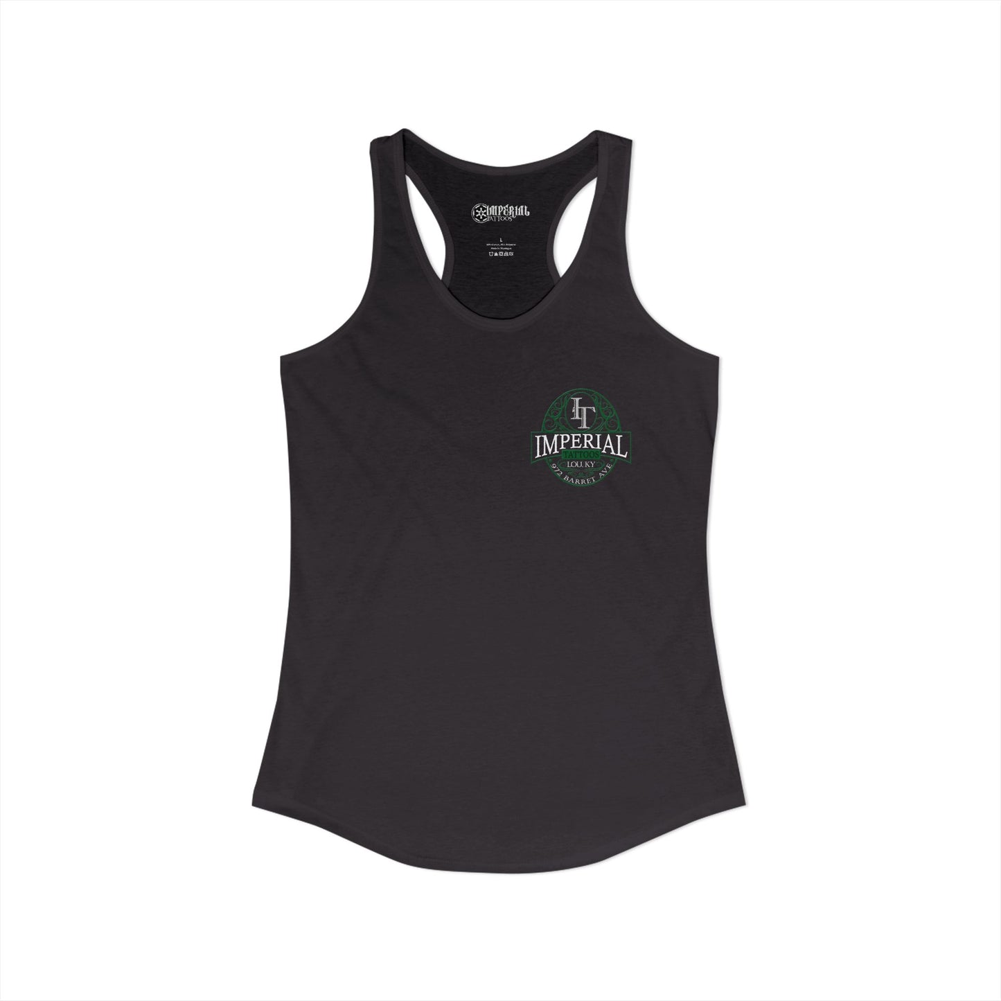 Women's Racerback Tank Imperial Tattoos GREEN Smokers