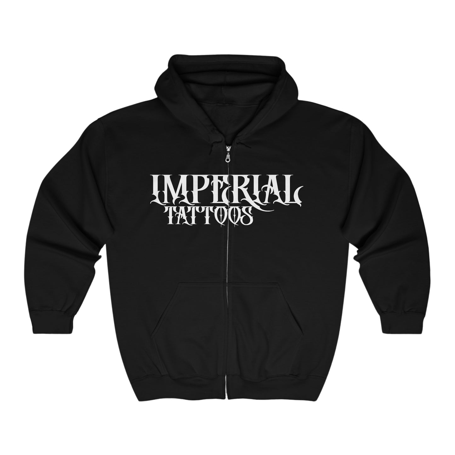 Imperial Tattoos Gothic White/Grey Full Zip Hoodie