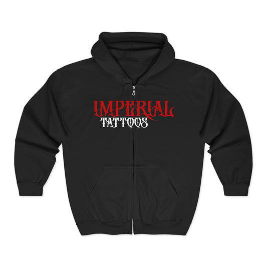 Imperial Tattoos Gothic Red Full Zip Hoodie