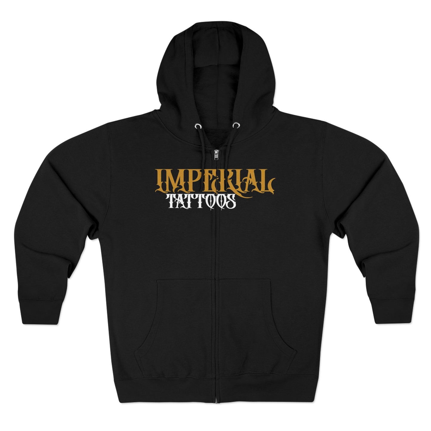 Hoodie | Gothic Yellow | Cog Yellow 2014 | Imperial Tattoos Unisex Zip Hoodie, Cool Streetwear, Casual Fashion, Perfect Gift for Tattoo Lovers, Comfortable Everyday Wear