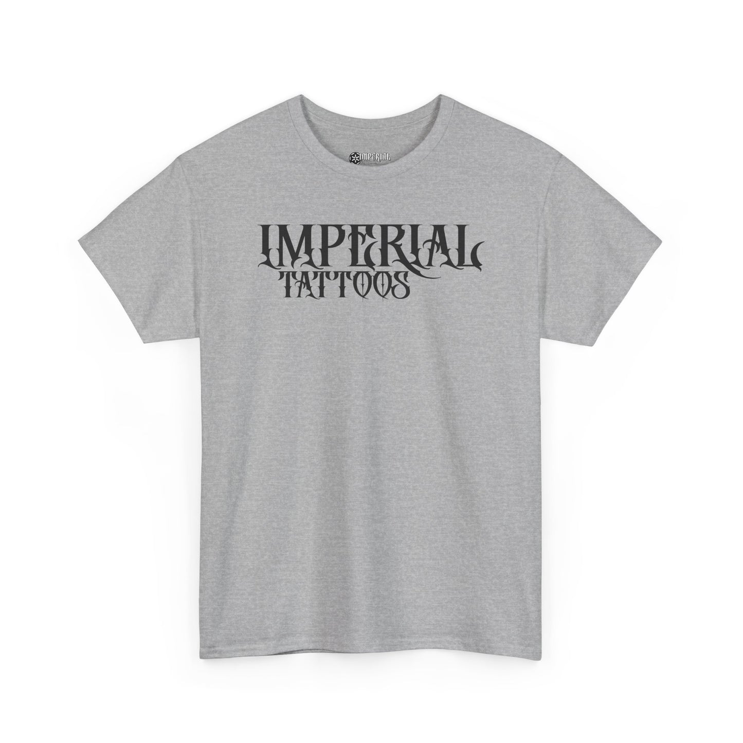 Gothic Black Font | Imperial Tattoos Unisex Heavy Cotton Tee, Cool Graphic Tee, Edgy Streetwear, Tattoo Lovers Shirt, Gift for Artists