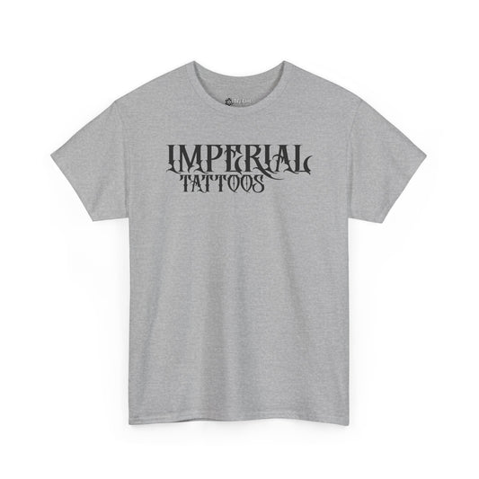 Gothic Black Font | Imperial Tattoos Unisex Heavy Cotton Tee, Cool Graphic Tee, Edgy Streetwear, Tattoo Lovers Shirt, Gift for Artists
