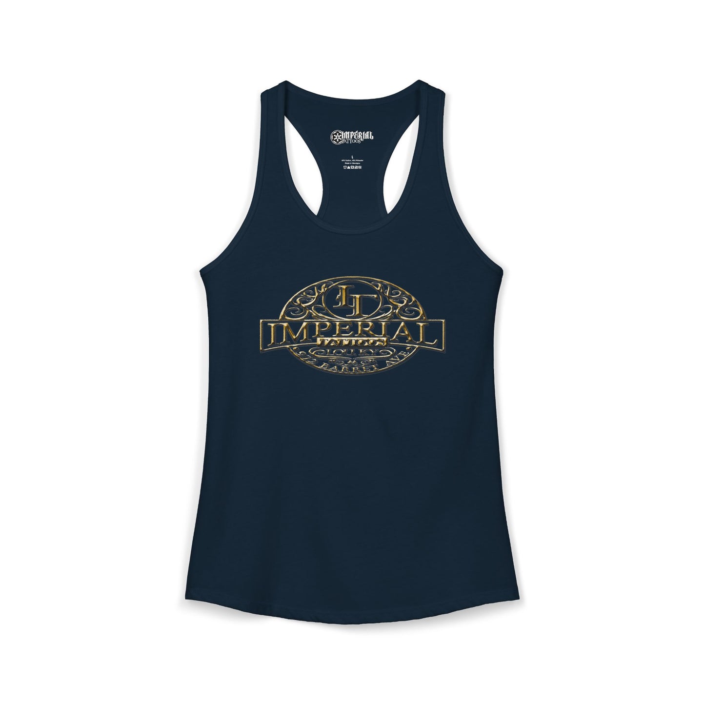Women's Racerback Tank Imperial Tattoos GOLD Smokers
