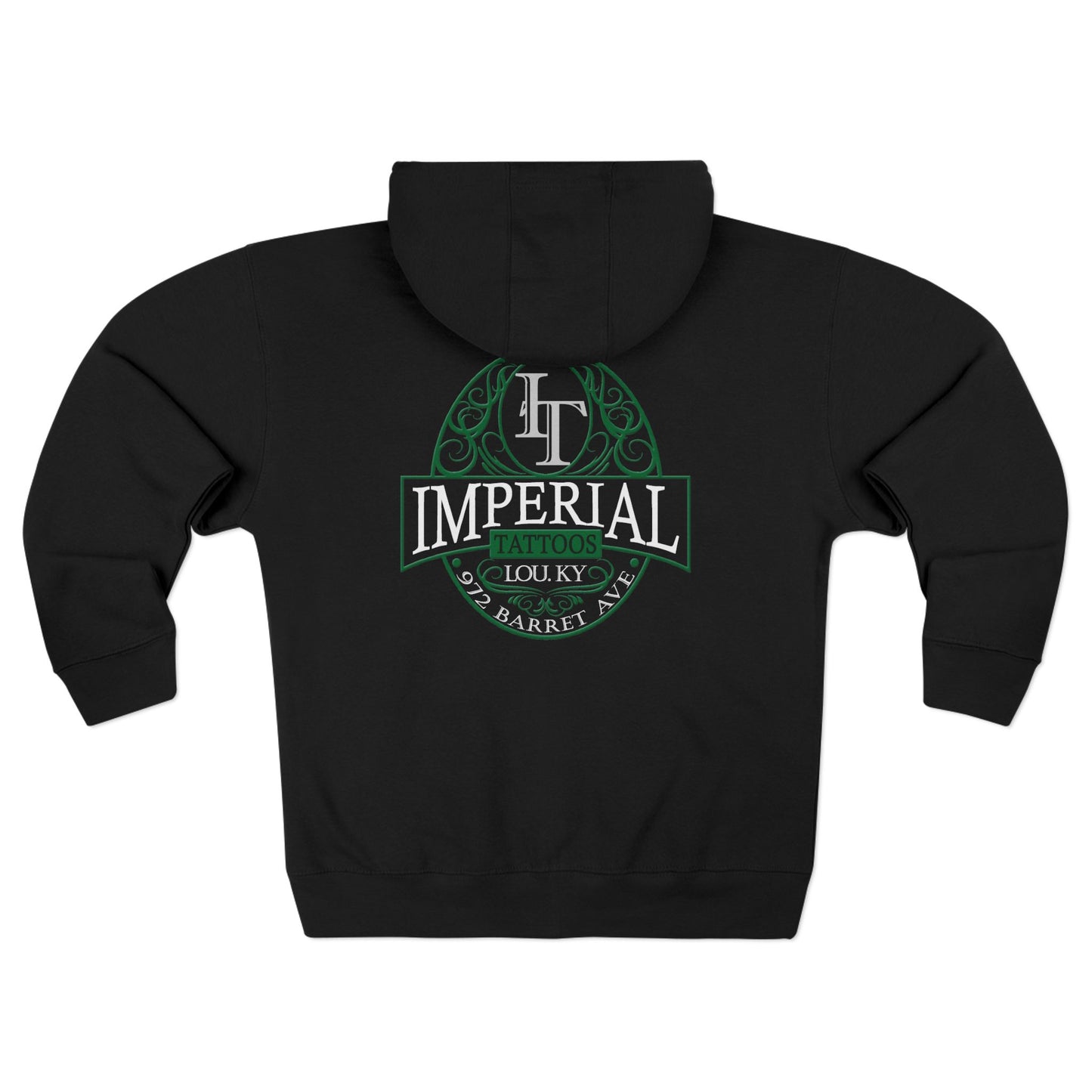 Hoodie | Smokers Green | Imperial Tattoo Unisex Zip Hoodie, Cool Graphic Hoodie, Streetwear Sweatshirt, Casual Zip-Up, Perfect Gift for Tattoo Lovers