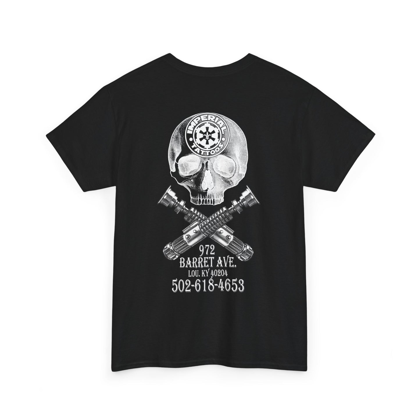 Skull Sabers | White and gray | Unisex Heavy Cotton Tee, Skull Graphic Tee, Edgy Casual Shirt, Comfortable Everyday Wear, Perfect for Streetwear, Trendy Gift