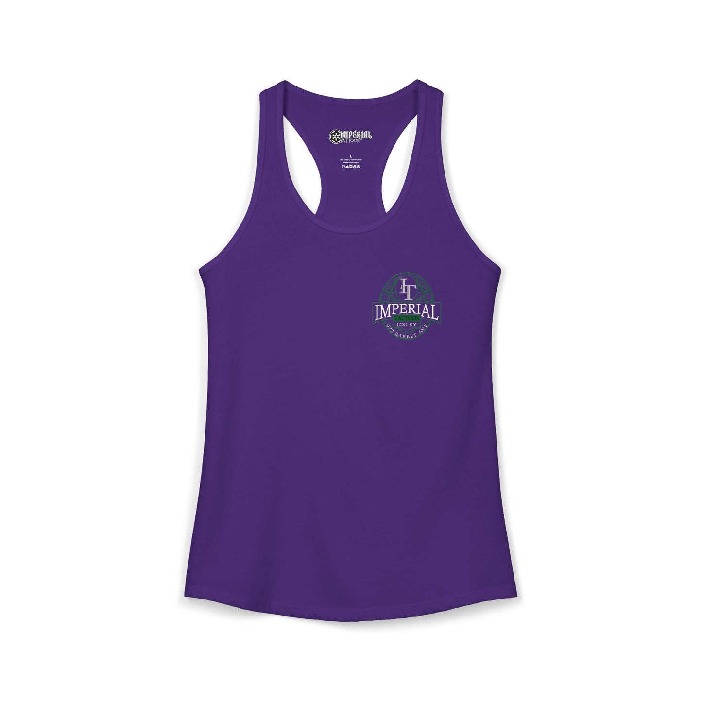 Women's Racerback Tank Imperial Tattoos GREEN Smokers