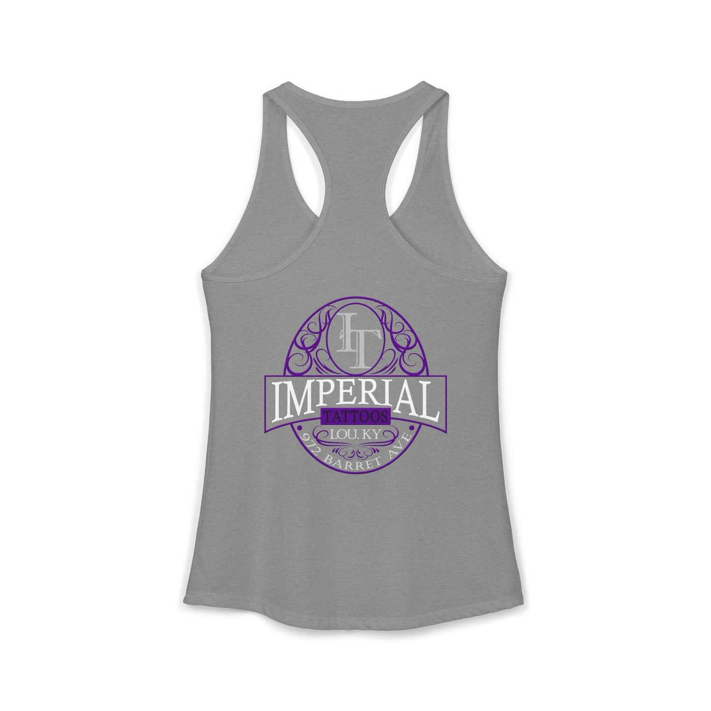 Women's Racerback Tank Imperial Tattoos Purple Smokers