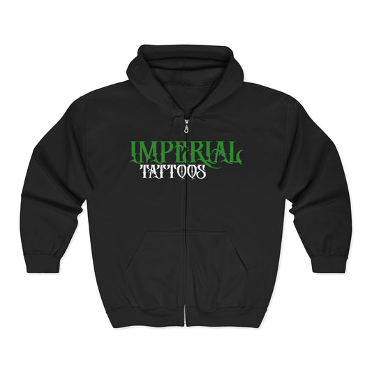 Imperial Tattoos Gothic Green/White Hoodie Full Zip
