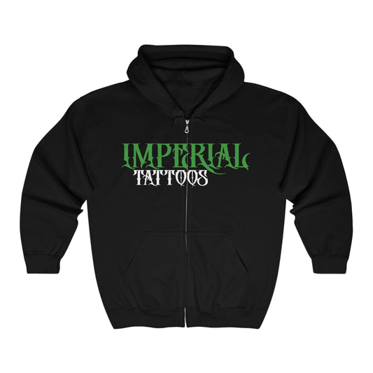 Imperial Tattoos Gothic Green/White Hoodie Full Zip