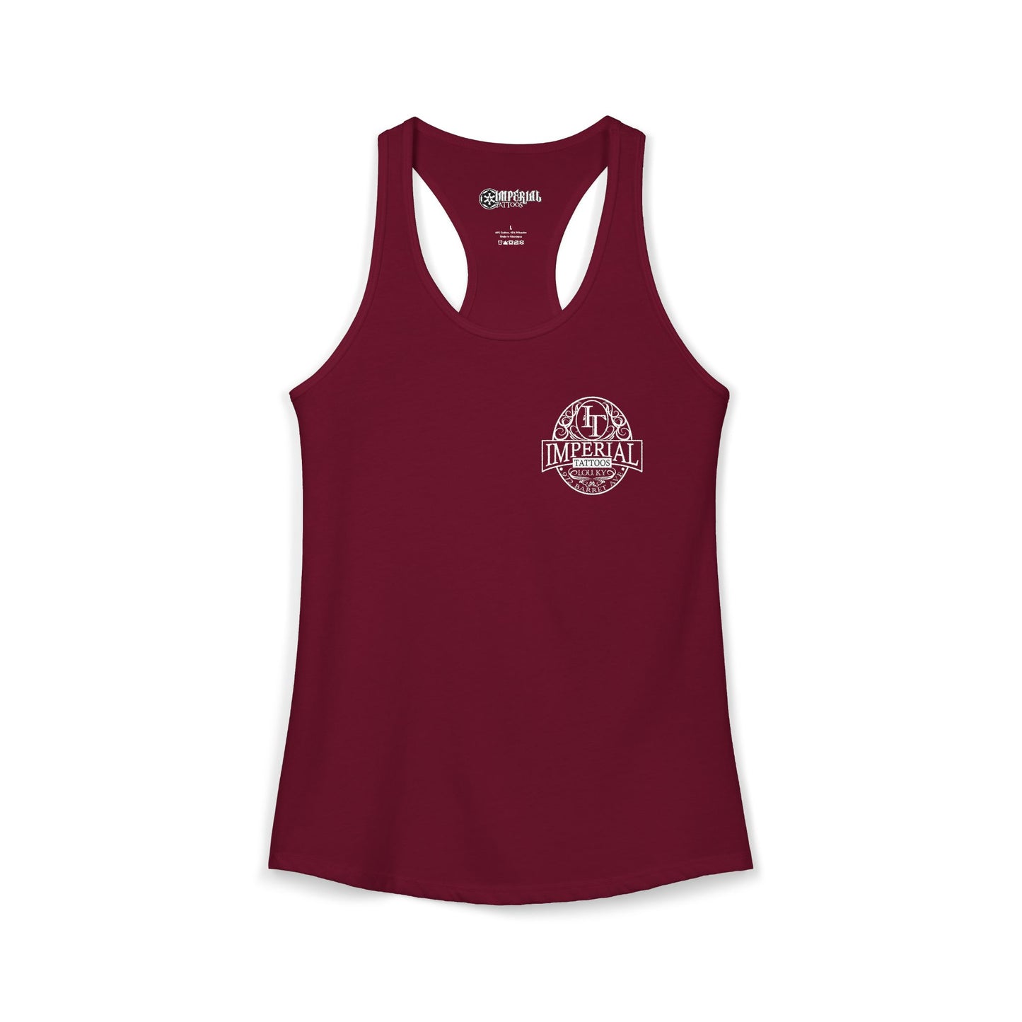 Women's Racerback Tank Imperial Tattoos WHITE Smokers