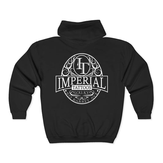 Imperial Tattoos Smokers WHITE Full Zip Hoodie